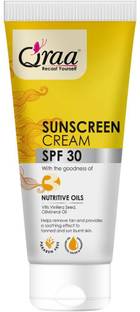 Qraa Sunscreen - SPF 30 PA++++ Sunscreen Cream SPF 30|Helps Remove Tan|Helps in Sun Burn|Parabens Free