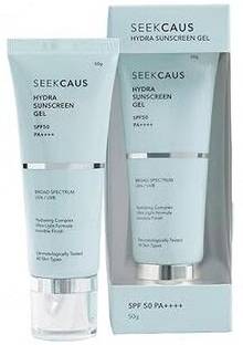 seekcaus hydra suncreen Sunscreen - SPF 50 PA++++ SPF 50 PA++++ Hydra Gel Sunscreen For Men & Women 50 gm