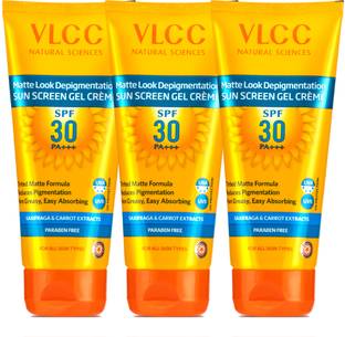 VLCC Sunscreen - SPF 50 PA+++ Matte Look Depigmentation Sun Screen Gel Cream (Pack of 3)