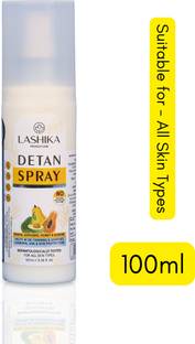 Lashika Sunscreen - SPF 50 Detan Spray - SPF 15 with Papaya, Honey & Almond | Helps in De-tanning