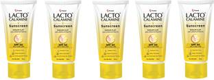 LACTO Sunscreen - SPF 50 PA+++ Calamine Sunscreen SPF 50 with Lemon Extracts 50gm Pack of 5