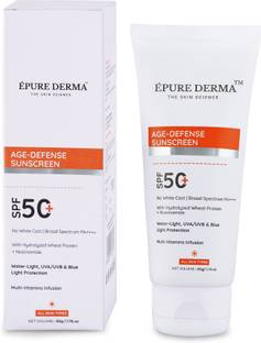 EPURE DERMA Sunscreen - SPF 50+ PA++++ Age-Defense Sunscreen SPF 50+ | All Skin Types