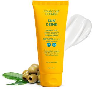 Conscious Chemist Sunscreen - SPF 50 PA++++ Ceramides Sunscreen SPF 50 PA++++ | Olive Squalane | Lightweight & No White Cast