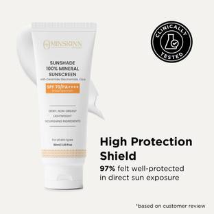 Minskinn Sunscreen - SPF 70 PA++++ Sunshade 100% Mineral Sunscreen