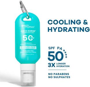 Earth Rhythm Sunscreen - SPF 50 Aqua Surge Sunscreen Spray Enriched With Hyaluronic Acid & Vitamin B3