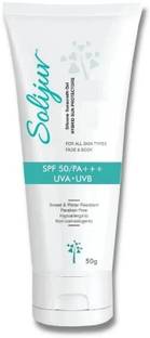 Solijuv Sunscreen - SPF 50 PA+ sunscreen Gel, SPF 50 Silicon Sunscreen Gel, Haybrid Sun Protectors, 50g