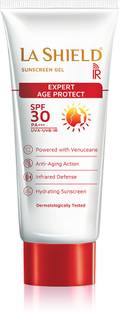 La Shield Sunscreen - SPF 50 PA++++ IR SPF 30 PA +++ Mineral Sunscreen Gel | UVA & UVB + Infrared Protection |