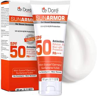 Le Dore Sunscreen - SPF 50 PA+++ Sunarmor SPF 50 Gel Based Sunscreen With Pollution & Blue Light Protection