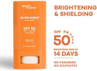Earth Rhythm Sunscreen - SPF 50 PA++++ Glow Surge Sunscreen Stick with Vitamin C, Zinc Oxide for Oily, Acne Prone Skin