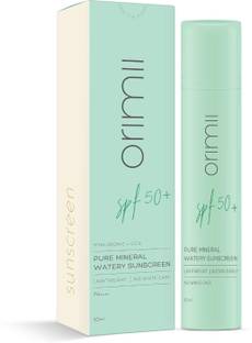 Orimii Sunscreen - SPF 50 PA++++ Pure Mineral Sunscreen SPF 50 with Watery Texture & Zero White Cast