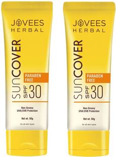 JOVEES Sunscreen - SPF 30 PA+++ Suncover Spf 50 2pcs Pack (50g Each)