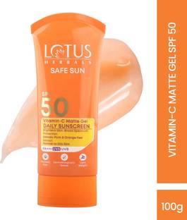 LOTUS HERBALS Sunscreen - SPF 50 PA+++ Safe Sun Vitamin-C MatteGEL Daily Sunscreen SPF 50