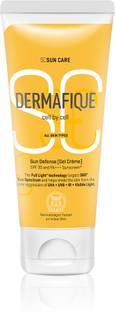 Dermafique Sunscreen - SPF 50 PA+++ Sun Defense Gel Creme, SPF 30, PA +++ Sunscreen, Prevents Tanning & Photoaging