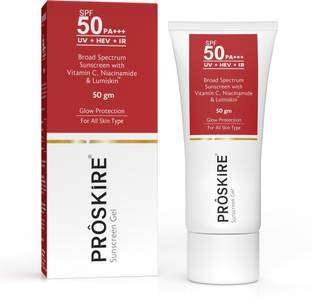 Proskire Sunscreen - SPF 50 PA+++ Broad Spectrum Sunscreen With Vitamin C, Niacinamide & Lumiskin