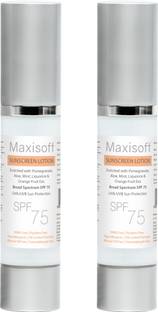 Maxisoft Sunscreen - SPF 75 Lotion |Paraben Free|Mineral Oil Free|PABA Free|UVA & UVB Protection|(Pack Of 2)