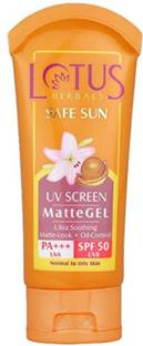 LOTUS HERBALS Sunscreen - SPF 50 PA+++ SAFE SUN UV SCREEN MATTE GEL SPF 50 PA+++