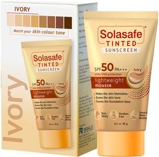 solasafe Sunscreen - SPF 50 PA++ Regaliz Tinted Ivory Sunscreen-40gms