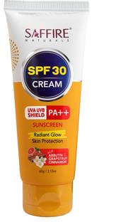 SAFFIRE Sunscreen - SPF 30 PA++ Sunfree Sunscreen Cream with Fairness Actives