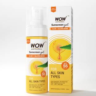 WOW SKIN SCIENCE Sunscreen - SPF 55 PA+++ PA++ Sunscreen Matte Finish - SPF 55 PA+++ - Very High Broad Spectrum - UVA &UVB Protection - Quick Absorb - No Parabens, Silicones, Mineral Oil, Oxide, Color & Benzophenone - 100mL