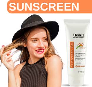 DEVRIZ PROFESSIONAL Sunscreen - SPF 50 PA+++ Blue Light Protection Sunscreen Gel With Vitamin E For Men & Women
