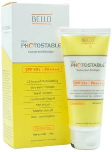 Bello Sunscreen - SPF 55 PA+++ NewBello Photostable Sunscreen Emulgel SPF 55+ PA++++