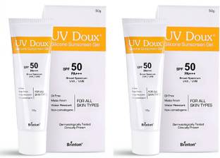 Brinton Sunscreen - SPF 50 PA+++ UV Doux Silicone Sunscreen ,50g x Pack of 2
