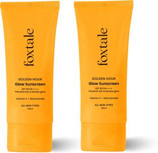 Foxtale Sunscreen - SPF 50 PA++++ Glow Sunscreen with Vitamin C & Niacinamide for a Dewy Glow