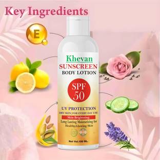 Khevan Sunscreen - SPF 50 PA++ Super Bright Sunscreen SPF 50 | Water-Light, UVA/UVB & Blue Light Protection