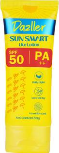 Dazller Sunscreen - SPF 50 PA++ Sun Smart Lite Lotion | Daily Light | Non Sticky | No White Cast