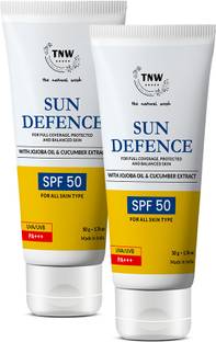 TNW - The Natural Wash Sunscreen - SPF 50 PA++ Set of 2 Sun Defence SPF 50 Cream PA+++ | Non-Greasy, UV Protection