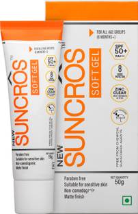 Suncros Sunscreen - SPF 50+ PA++ Sunpharma Softgel Sunscreen, SPF 50+ & PA+++, 8-Hour Sun Protection