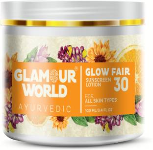 Glamour World Ayurvedic Sunscreen - SPF 50 Glow Fair 30 Sunscreen Lotion