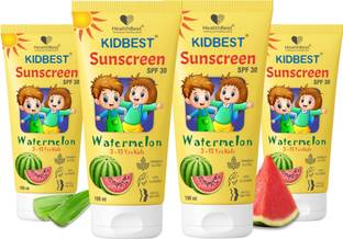 HealthBest Sunscreen - SPF 30 PA+++ Kidbest Sunscreen for 3-13 Years Kids | Each 100ml (Pack of 4)