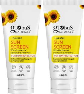 Globus Naturals Sunscreen Hydra Gel For Sun Protection All Skin Types, Set of 2