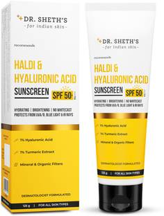 Dr. Sheth's Sunscreen - SPF 50 PA++++ Haldi & Hyaluronic Acid Sunscreen with 1% Hyaluronic Acid & 1% Turmeric Extract