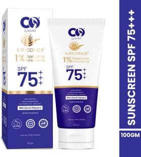 CO Sunscreen - SPF 75 PA+++ Luxury Water Resistant Sunscreen UVA & UVB Protection with Vitamin C & Zinc