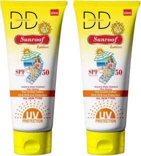 DOOMSDAY Sunscreen - SPF 50 PA++ SUNROOF SUNSCREEN LOTION FULL PROTECTION SUN UVA/UVB RAYS PACK OF 60ml x 2