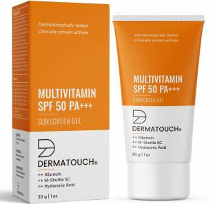 Dermatouch Sunscreen - SPF 50 PA+++ Multivitamin SPF 50 PA+++ Sunscreen Gel | UVA-UVB Protection | Unisex