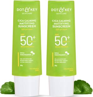 Dot & Key Sunscreen - SPF 50 PA+++ CICA Calming Mattifying For Oily AcneProne&Sensitive Skin,Quick Absorbing