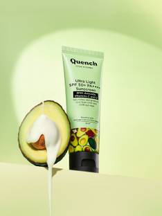 Quench Sunscreen - SPF 50 PA++++ Ultra Light SPF 50+ PA++++ Sunscreen with Vitamin E & Avocado for Glowing Skin