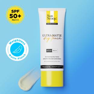 SunScoop Sunscreen - SPF 50 PA+++ Ultra Matte Dry Touch Cream Face Sunscreen | UV, No White Cast