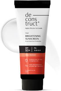 deconstruct Sunscreen - SPF 50 PA++++ | Fluid Brightening Sunscreen- Dry Skin 8 hours long lasting|