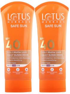LOTUS HERBALS Sunscreen - SPF 40 SPF40(75g*2)3in1 Matte look daily cream