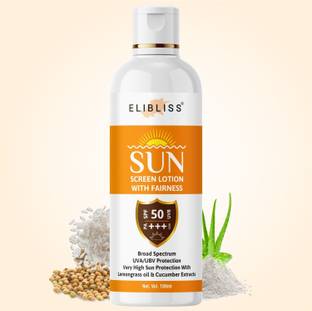 ELIBLISS Sunscreen - SPF 50 PA+++ Ultra Sheer Sunblock Cream - SPF 50 PA+++ for All Skin