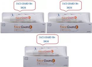 Tvaksh Sunscreen - SPF 30 + 30 PA+++ FACE GUARD SILICONE SUNSCREEN. - SPF 30+ PA+++ (30 g) x pack of 3