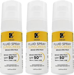 SNEIRA Sunscreen - SPF 50 PA+++ Fluid Spray Sunscreen ( Pack of 3 ) - SPF 50 PA+++