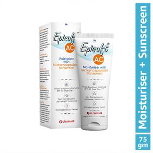 Episoft Sunscreen - SPF 30++++ PA++++ AC Lightweight Moisturiser with Sunscreen for All Skin Types, Fragrance Free