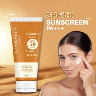 GLAMVEDA Sunscreen - SPF 50 PA+++ Hybrid Sunscreen Lotion Moisturize & Protect