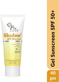 Fixderma Sunscreen - SPF 50+ PA+++ Shadow Sunscreen SPF 50+ Gel For Oily Skin, UVA-UVB Protection, Water Resistant