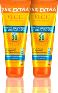 VLCC Sunscreen - SPF 50 PA+++ Matte Look 100 g with 25 g Extra (Pack of 2)